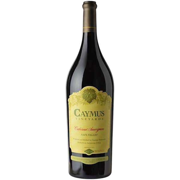 Best prices for Caymus wines — Caymus Napa Valley Cabernet Sauvignon 2023 one litre bottle, iconic cream and red Wagner family label, bold Napa Cabernet at Casedrops